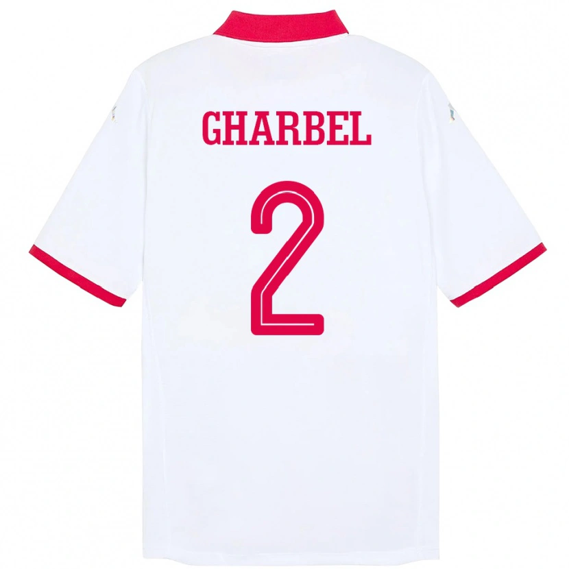 DanxenキッズチュニジアMahmoud Gharbel#2ホワイトアウェイシャツ24-26ジャージーユニフォーム