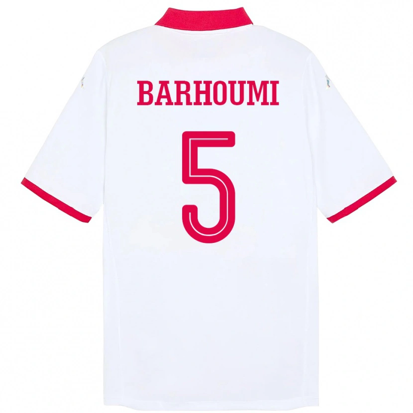 DanxenキッズチュニジアJasmina Barhoumi#5ホワイトアウェイシャツ24-26ジャージーユニフォーム