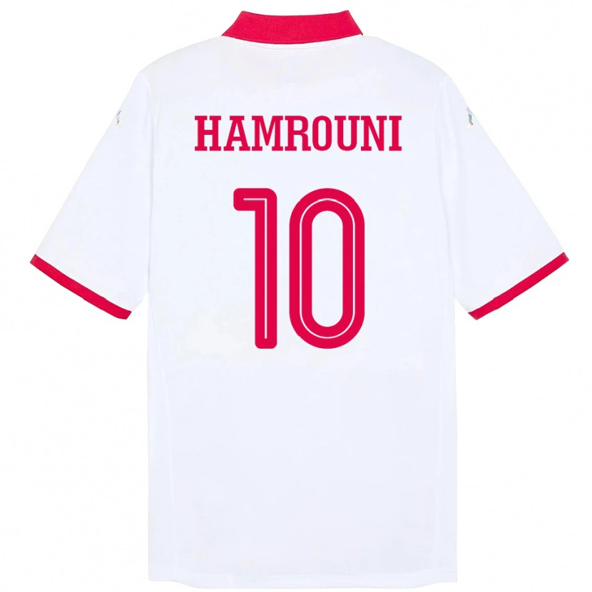 DanxenキッズチュニジアRayen Hamrouni#10ホワイトアウェイシャツ24-26ジャージーユニフォーム
