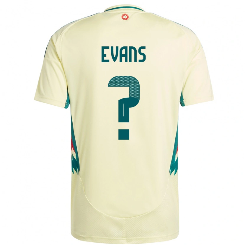 DanxenキッズウェールズGrufydd Evans#0ベージュイエローアウェイシャツ24-26ジャージーユニフォーム
