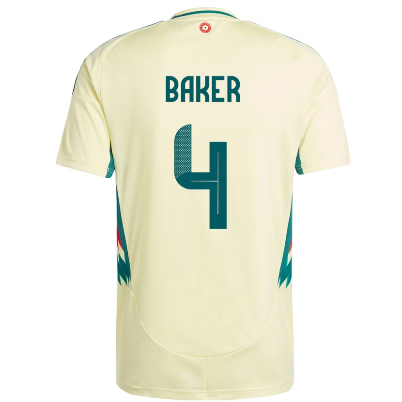 DanxenキッズウェールズMatthew Baker#4ベージュイエローアウェイシャツ24-26ジャージーユニフォーム