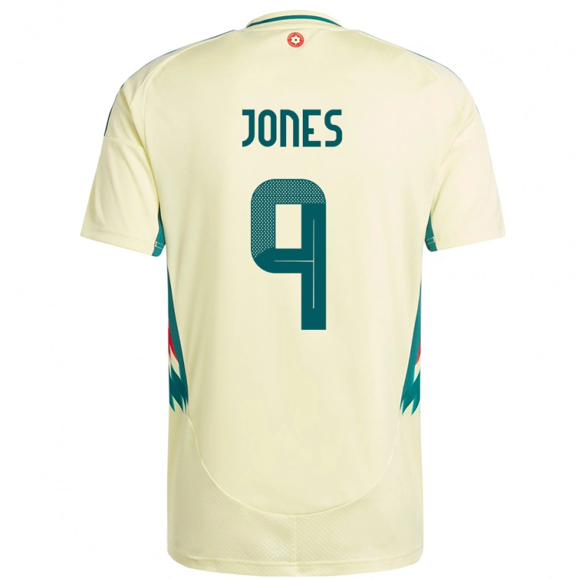 DanxenキッズウェールズSam Jones#9ベージュイエローアウェイシャツ24-26ジャージーユニフォーム