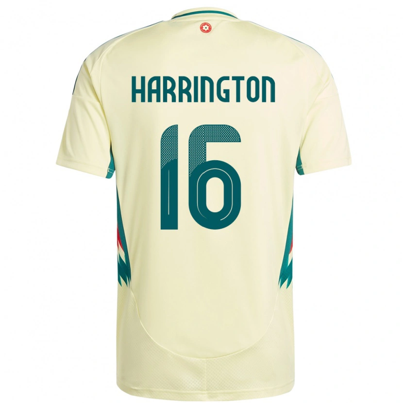 DanxenキッズウェールズRyan Harrington#16ベージュイエローアウェイシャツ24-26ジャージーユニフォーム