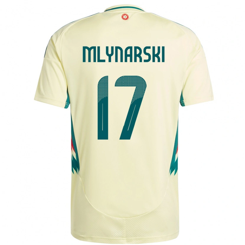 DanxenキッズウェールズPatrick Mlynarski#17ベージュイエローアウェイシャツ24-26ジャージーユニフォーム