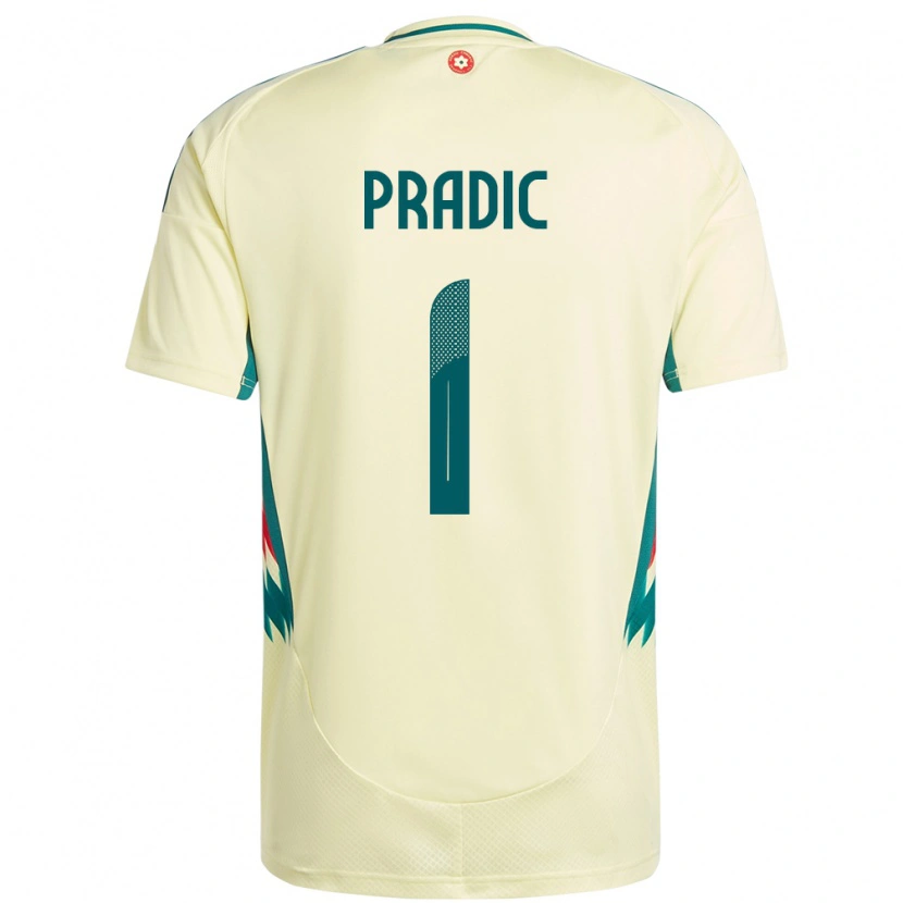 DanxenキッズウェールズJames Pradic#1ベージュイエローアウェイシャツ24-26ジャージーユニフォーム