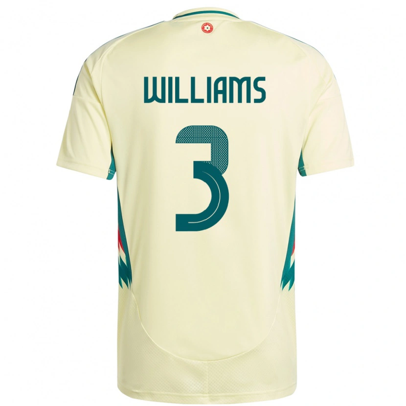 DanxenキッズウェールズZac Williams#3ベージュイエローアウェイシャツ24-26ジャージーユニフォーム