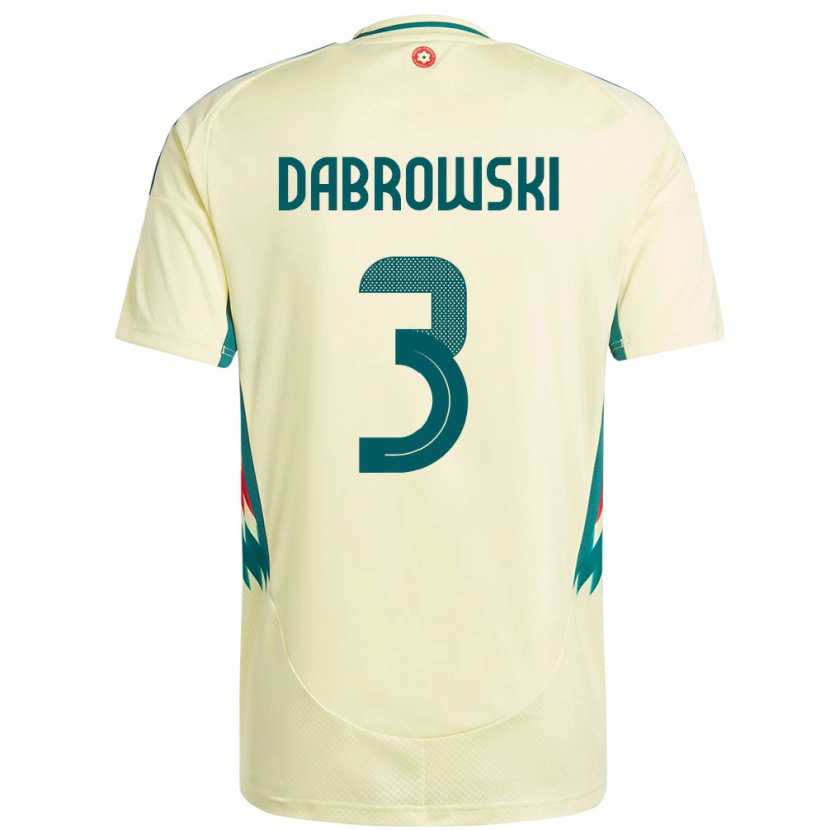 DanxenキッズウェールズSebastian Dabrowski#3ベージュイエローアウェイシャツ24-26ジャージーユニフォーム