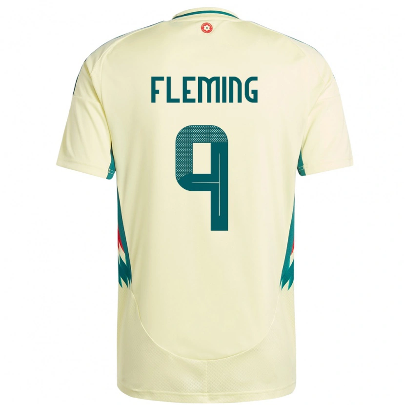 DanxenキッズウェールズCole Fleming#9ベージュイエローアウェイシャツ24-26ジャージーユニフォーム
