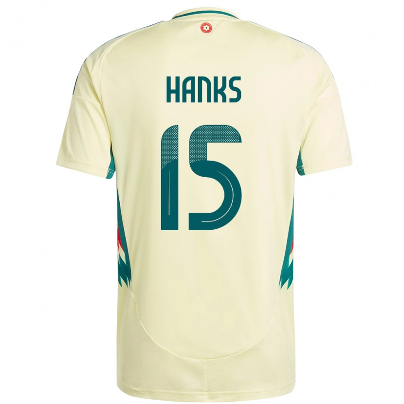 DanxenキッズウェールズJustin Hanks#15ベージュイエローアウェイシャツ24-26ジャージーユニフォーム