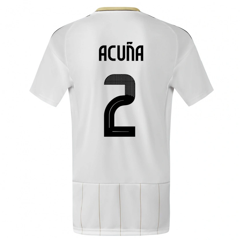 DanxenキッズコスタリカSebastián Acuña#2白アウェイシャツ24-26ジャージーユニフォーム