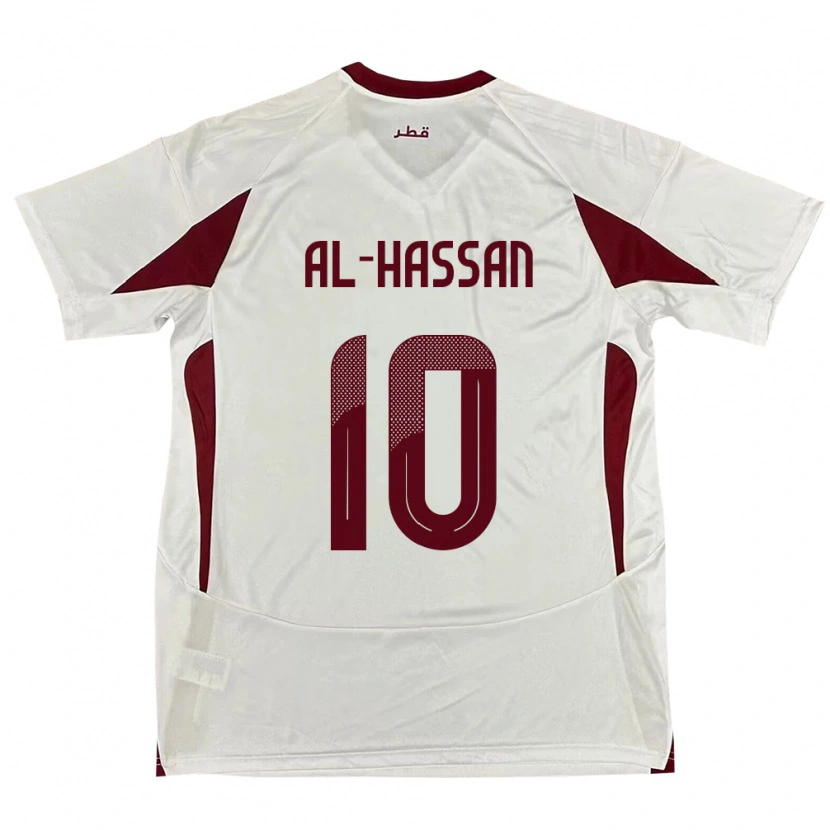 DanxenキッズカタールIbrahim Al-Hassan#10ホワイトアウェイシャツ24-26ジャージーユニフォーム