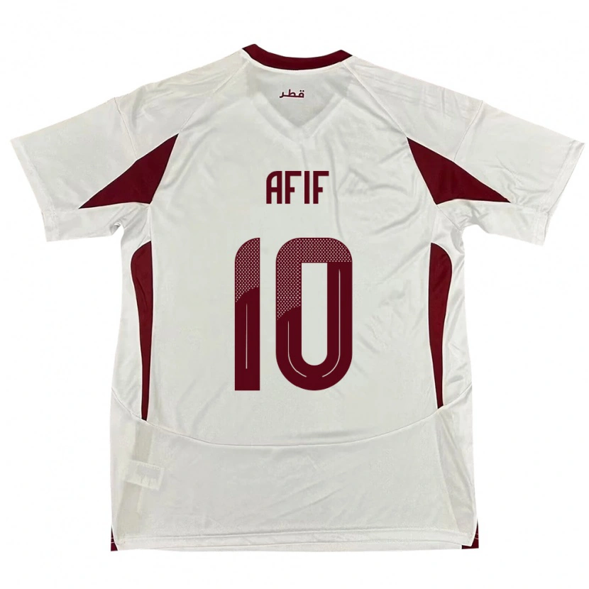 Danxenキッズカタールアクラム・アフィーフ#10ホワイトアウェイシャツ24-26ジャージーユニフォーム