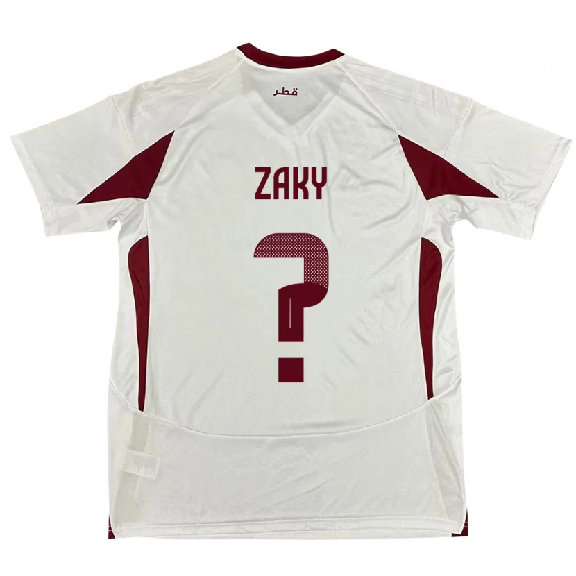 DanxenキッズカタールAbdelrahman Zaky#0ホワイトアウェイシャツ24-26ジャージーユニフォーム