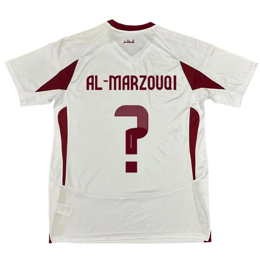 DanxenキッズカタールOmar Abdulaziz Al-Marzouqi#0ホワイトアウェイシャツ24-26ジャージーユニフォーム