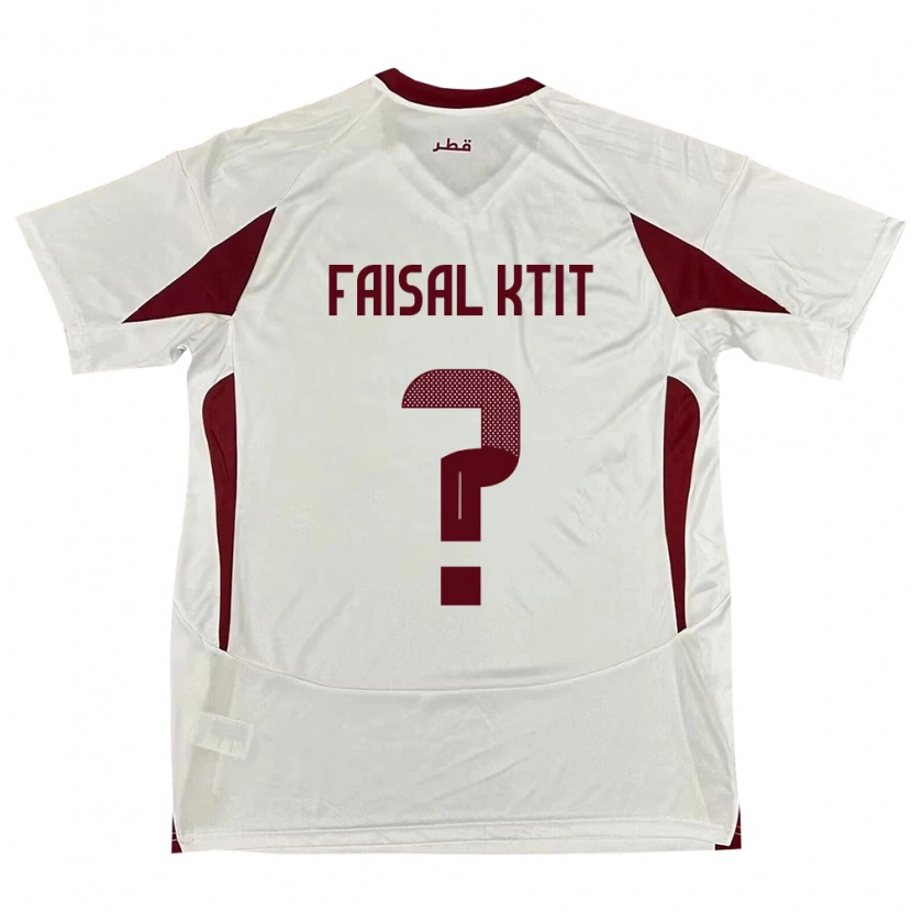 DanxenキッズカタールZaid Faisal Ktit#0ホワイトアウェイシャツ24-26ジャージーユニフォーム