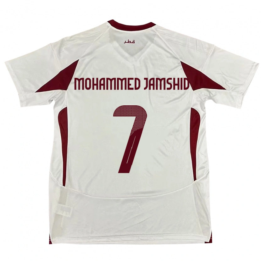 Danxenキッズカタールタフシン・ジャムシード#7ホワイトアウェイシャツ24-26ジャージーユニフォーム