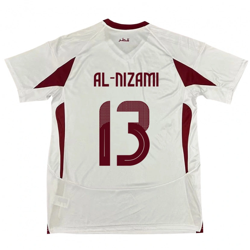 DanxenキッズカタールYousef Mohammad Al-Nizami#13ホワイトアウェイシャツ24-26ジャージーユニフォーム