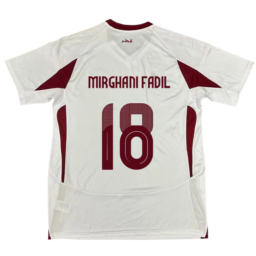 DanxenキッズカタールAwab Mirghani Fadil#18ホワイトアウェイシャツ24-26ジャージーユニフォーム