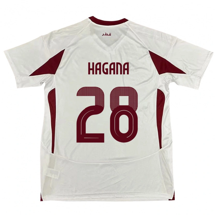 DanxenキッズカタールAhmed Hagana#28ホワイトアウェイシャツ24-26ジャージーユニフォーム
