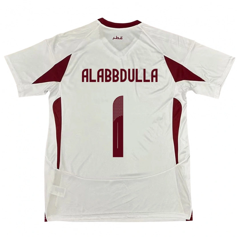 DanxenキッズカタールLatifa Alabbdulla#1ホワイトアウェイシャツ24-26ジャージーユニフォーム