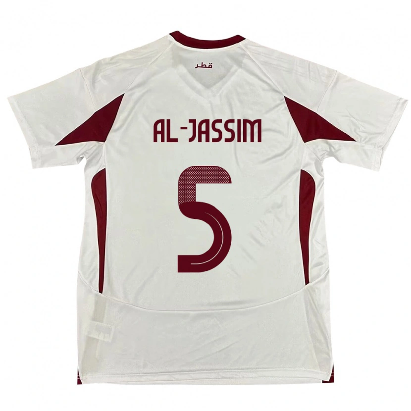 DanxenキッズカタールDana Al Jassim#5ホワイトアウェイシャツ24-26ジャージーユニフォーム