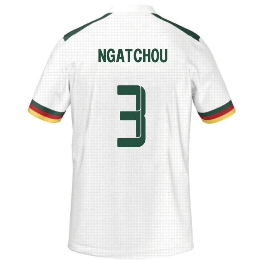 DanxenキッズカメルーンRicky Ngatchou Kamtchouang#3ホワイトアウェイシャツ24-26ジャージーユニフォーム