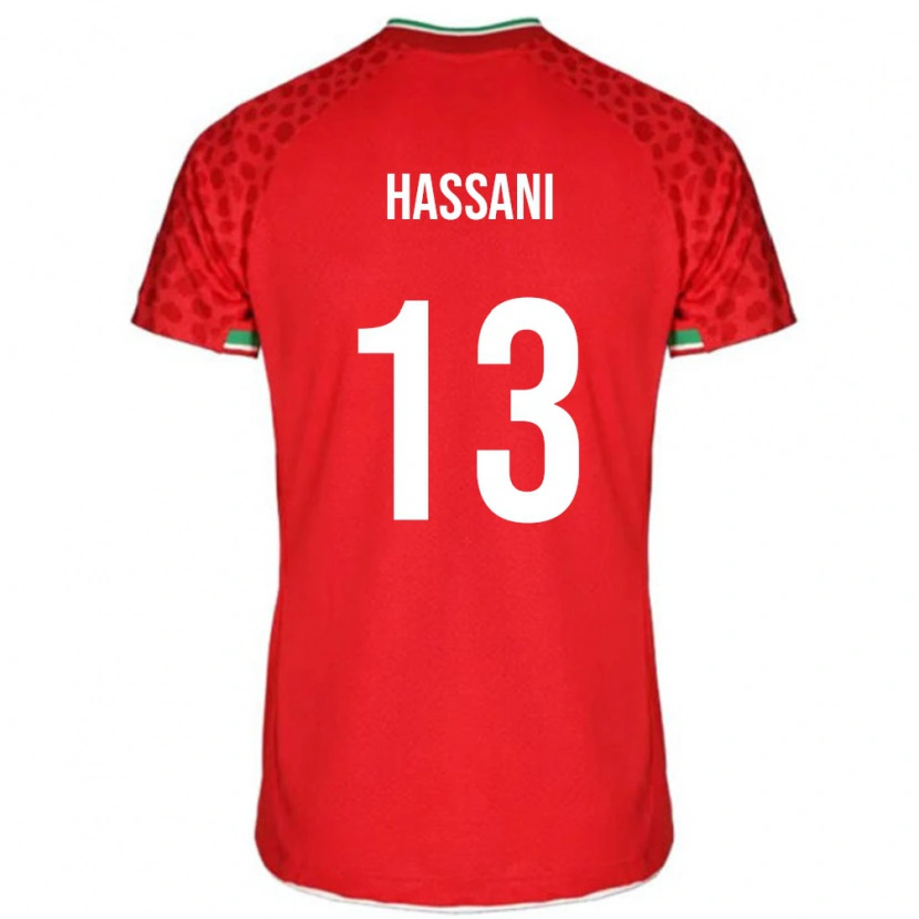 DanxenキッズイランAli Hassani#13レッドアウェイシャツ24-26ジャージーユニフォーム