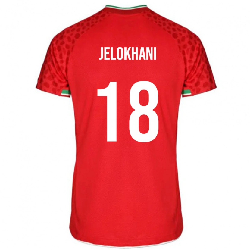 DanxenキッズイランAli Jelokhani#18レッドアウェイシャツ24-26ジャージーユニフォーム