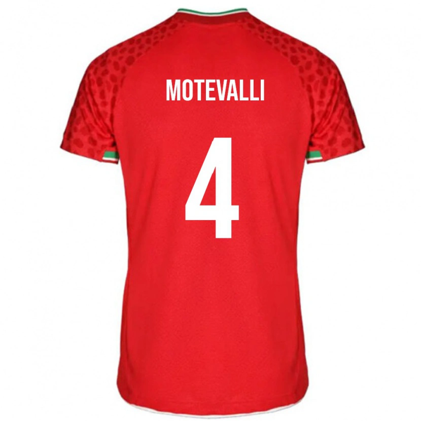 DanxenキッズイランMelika Motevalli#4レッドアウェイシャツ24-26ジャージーユニフォーム