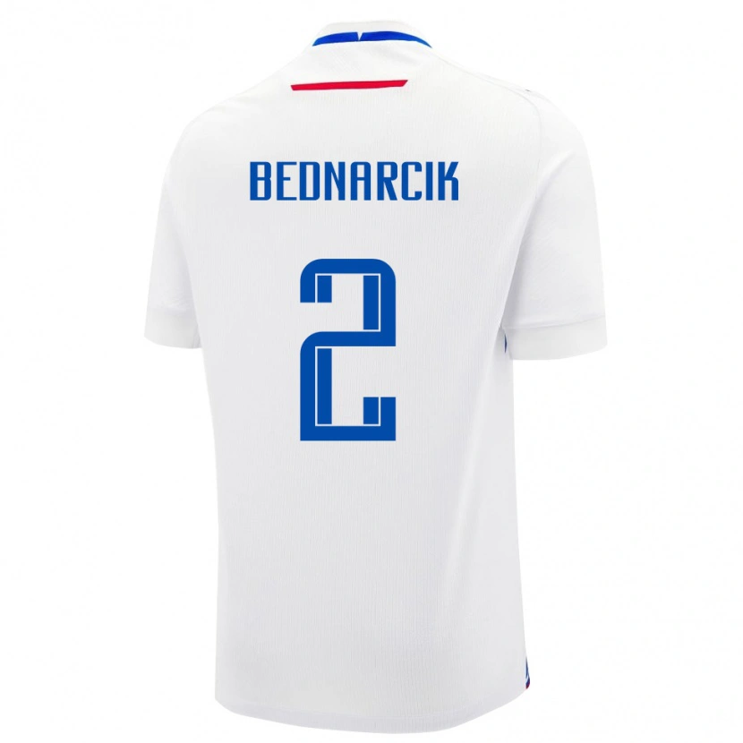 DanxenキッズスロバキアFedor Bednarcik#2ホワイトアウェイシャツ24-26ジャージーユニフォーム