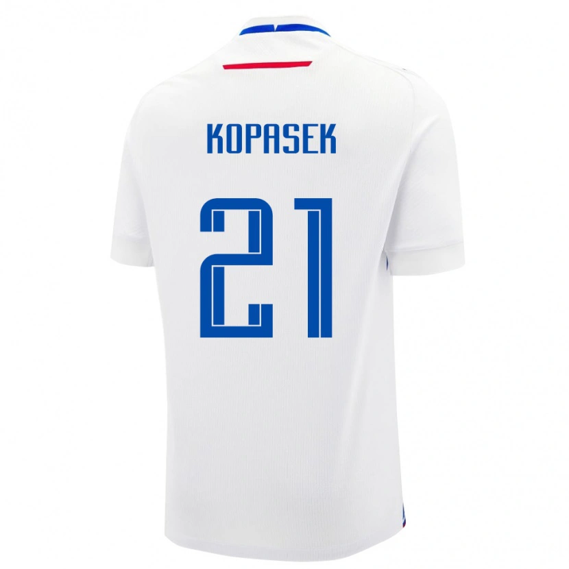 DanxenキッズスロバキアSamuel Kopasek#21ホワイトアウェイシャツ24-26ジャージーユニフォーム
