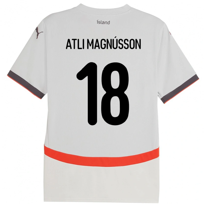 DanxenキッズアイスランドSaevar Atli Magnússon#18ホワイトアウェイシャツ24-26ジャージーユニフォーム