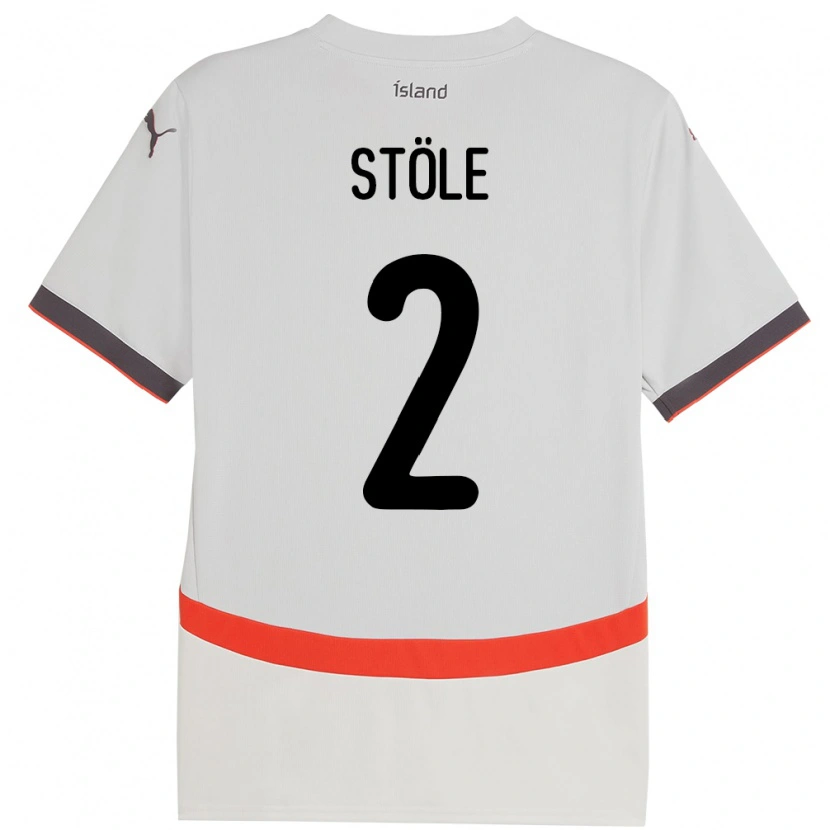 DanxenキッズアイスランドIngimar Torbjörnsson Stöle#2ホワイトアウェイシャツ24-26ジャージーユニフォーム