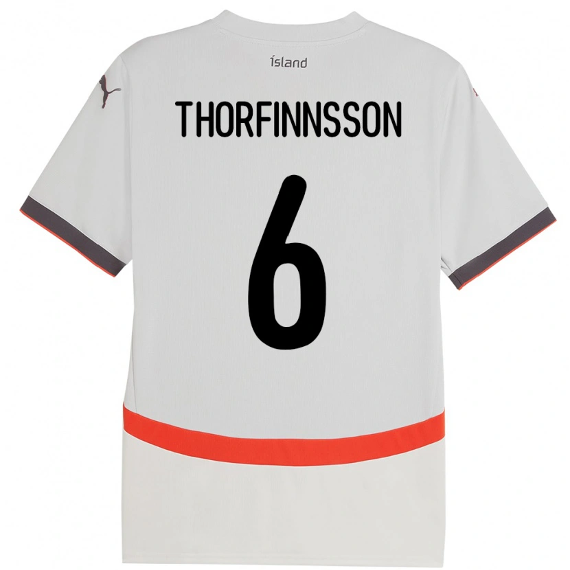DanxenキッズアイスランドMikael Máni Thorfinnsson#6ホワイトアウェイシャツ24-26ジャージーユニフォーム