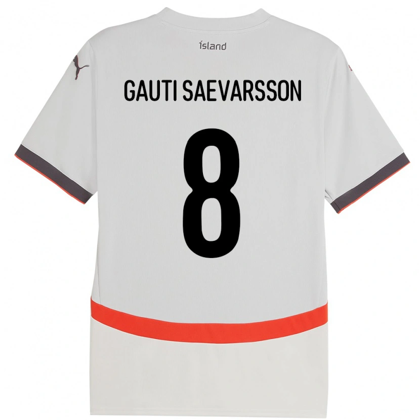 DanxenキッズアイスランドGudmar Gauti Saevarsson#8ホワイトアウェイシャツ24-26ジャージーユニフォーム
