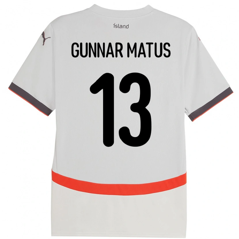 DanxenキッズアイスランドAron Gunnar Matus#13ホワイトアウェイシャツ24-26ジャージーユニフォーム