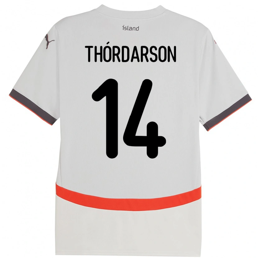 DanxenキッズアイスランドÓdinn Sturla Thórdarson#14ホワイトアウェイシャツ24-26ジャージーユニフォーム