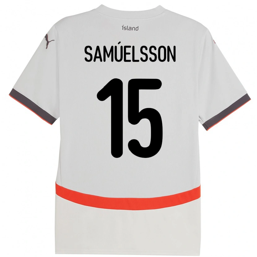 DanxenキッズアイスランドBirkir Hrafn Samúelsson#15ホワイトアウェイシャツ24-26ジャージーユニフォーム