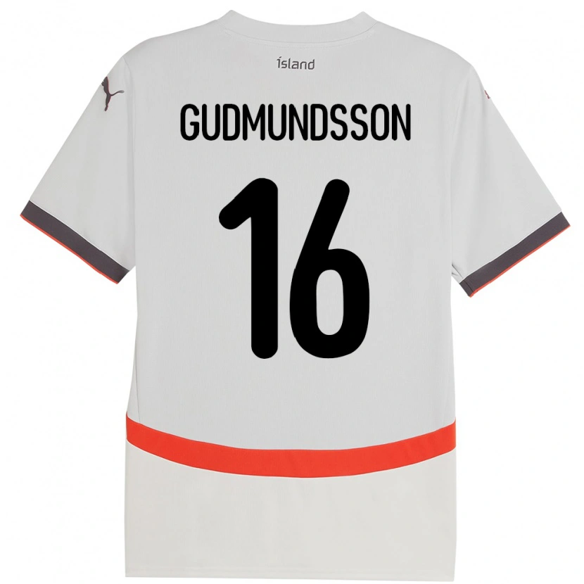 DanxenキッズアイスランドJón Breki Gudmundsson#16ホワイトアウェイシャツ24-26ジャージーユニフォーム