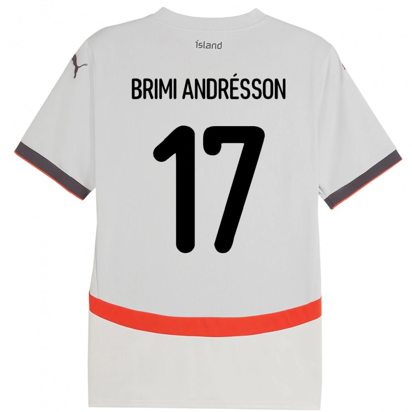 DanxenキッズアイスランドBjörgvin Brimi Andrésson#17ホワイトアウェイシャツ24-26ジャージーユニフォーム