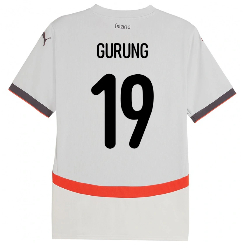 DanxenキッズアイスランドKaran Gurung#19ホワイトアウェイシャツ24-26ジャージーユニフォーム