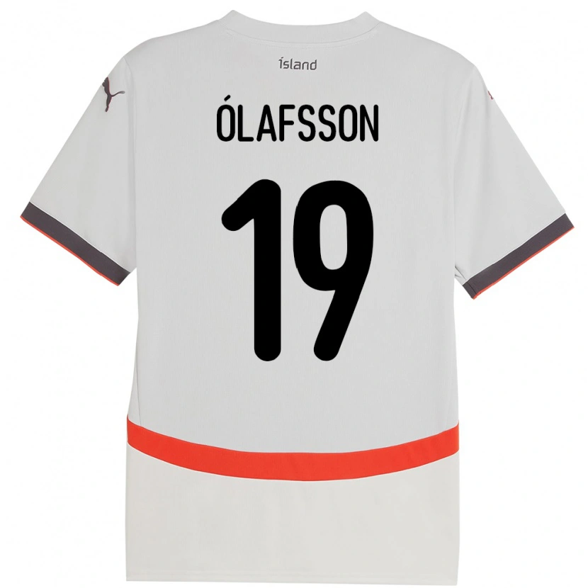 DanxenキッズアイスランドSigurdur Stefán Ólafsson#19ホワイトアウェイシャツ24-26ジャージーユニフォーム