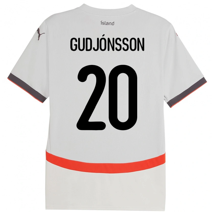 DanxenキッズアイスランドAlexander Máni Gudjónsson#20ホワイトアウェイシャツ24-26ジャージーユニフォーム