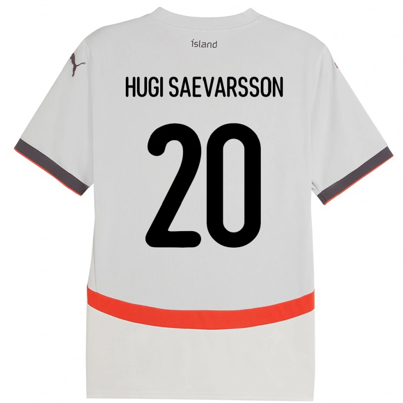 DanxenキッズアイスランドRóbert Hugi Saevarsson#20ホワイトアウェイシャツ24-26ジャージーユニフォーム