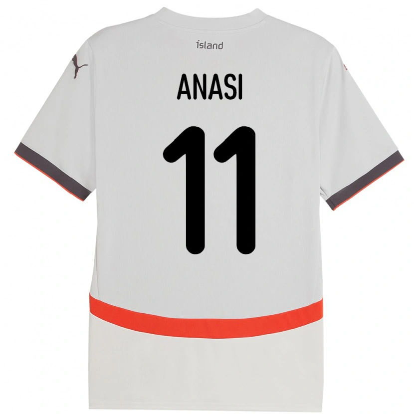 Danxenキッズアイスランドナターシャ・アナシ#11ホワイトアウェイシャツ24-26ジャージーユニフォーム