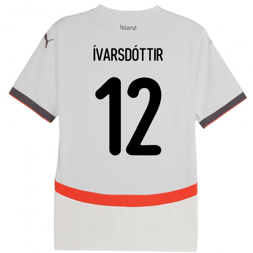 DanxenキッズアイスランドTelma Ívarsdóttir#12ホワイトアウェイシャツ24-26ジャージーユニフォーム