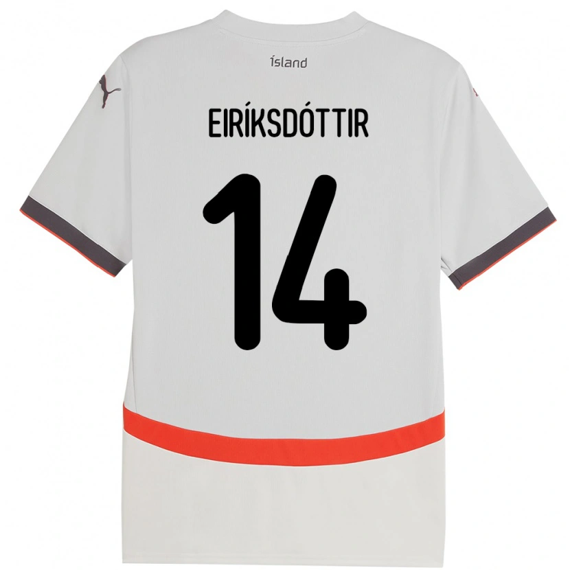 DanxenキッズアイスランドHlín Eiríksdóttir#14ホワイトアウェイシャツ24-26ジャージーユニフォーム