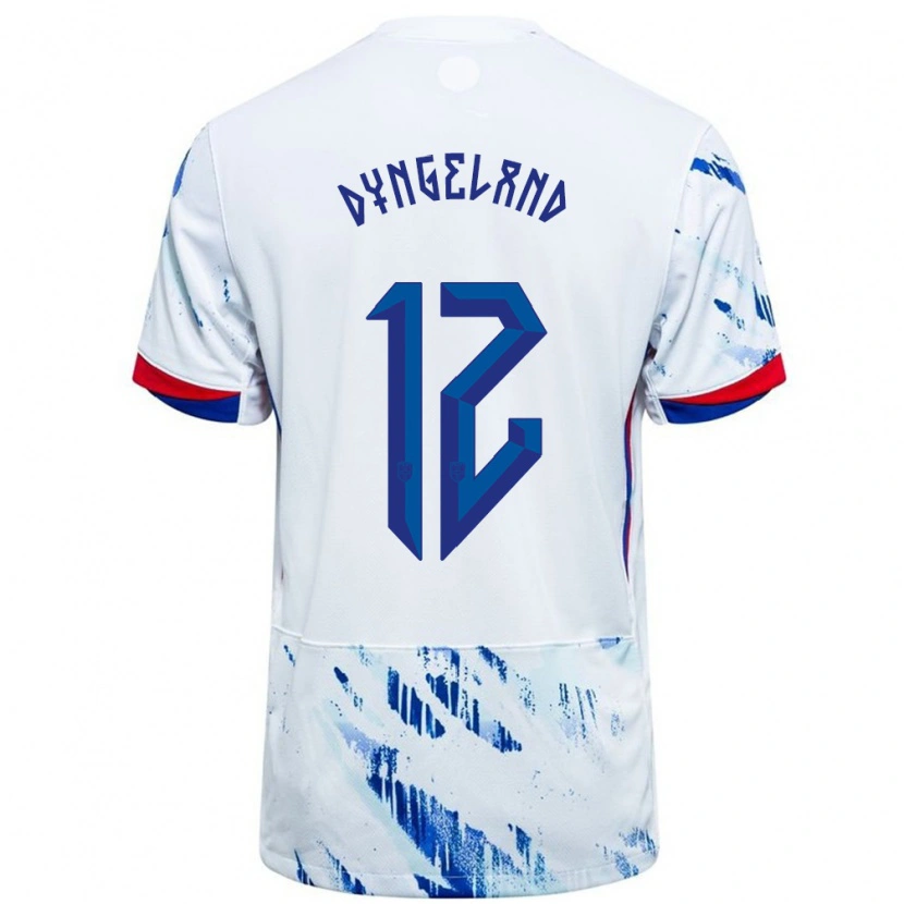 Danxenキッズノルウェーマティアス・ディンゲランド#12ホワイトブルーアウェイシャツ24-26ジャージーユニフォーム