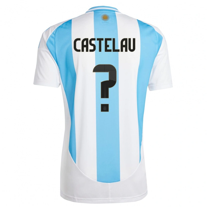 DanxenメンズアルゼンチンAlber Castelau#0白青ホームシャツ24-26ジャージーユニフォーム