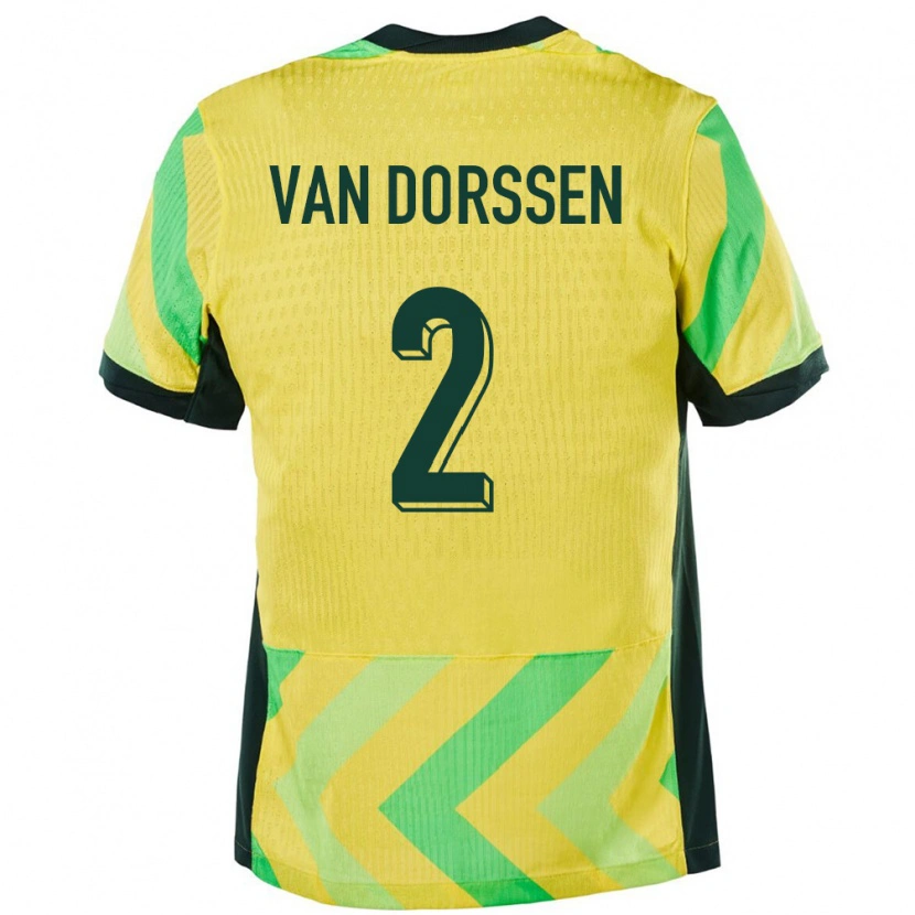 DanxenメンズオーストラリアBen Van Dorssen#2金色ホームシャツ24-26ジャージーユニフォーム